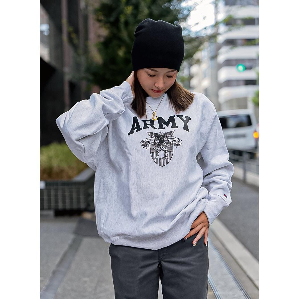 CHAMPION ARMY REVERSE WEAVE CREWNECK GRAY チャンピオン リバース