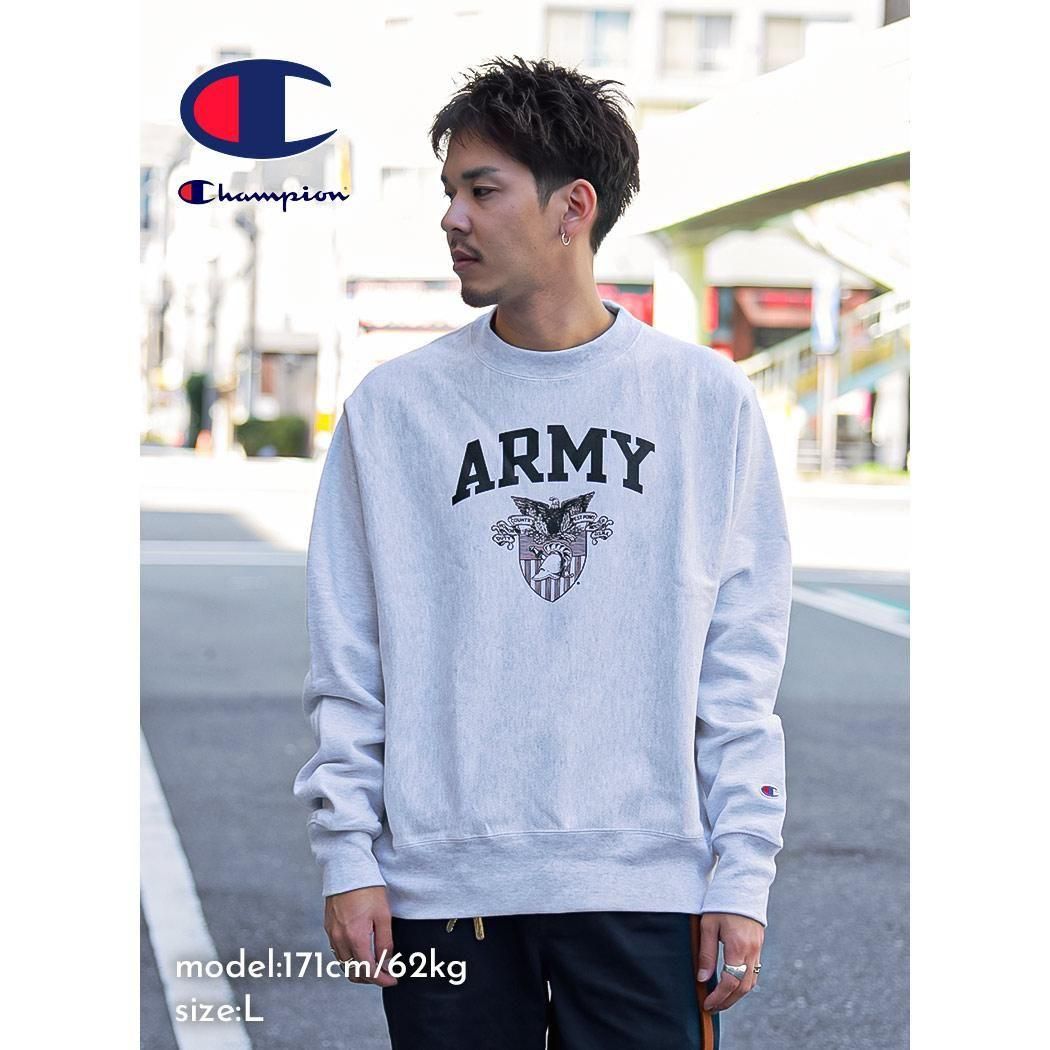 CHAMPION ARMY REVERSE WEAVE CREWNECK GRAY チャンピオン リバース