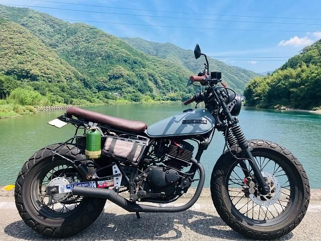 バンバン200 カスタム レトロステージ手曲げマフラー - nakazawa