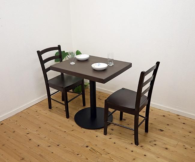 飲食店用 2人用テーブル椅子セット,パイン無垢木製ダイニングテーブ