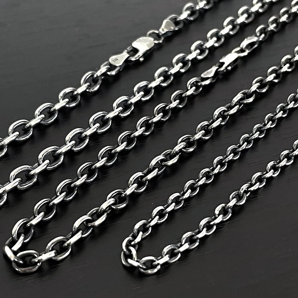 喧嘩札【大】にぴったりな太（4.5ミリ）黒零銀鎖silver925製 墨入れ