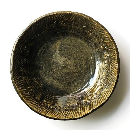 Vintage Japanese Folk Art: 灰釉緑押紋手鉢 / 武内晴二郎 - Swimsuit