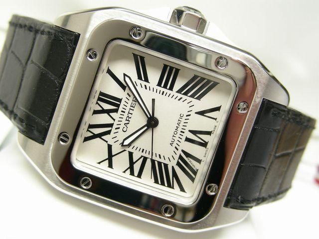 カルティエ サントス100 LM SS 革ベルト仕様 - 腕時計専門店THE-TICKEN