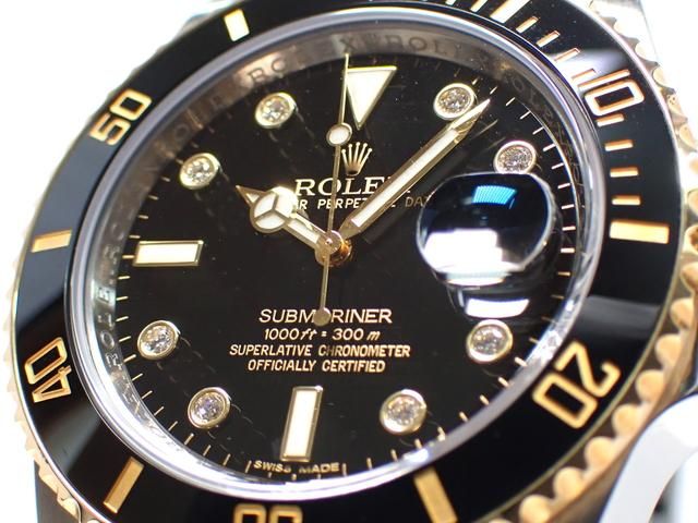 ロレックス サブマリーナ・デイト コンビ ブラック 8Pダイヤ
