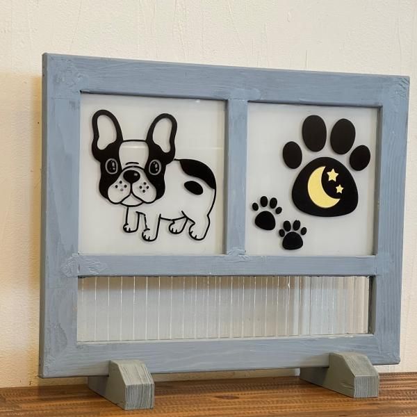 フランス アンティーク 花かご リボン 木製プレート家具装飾 フレンチ