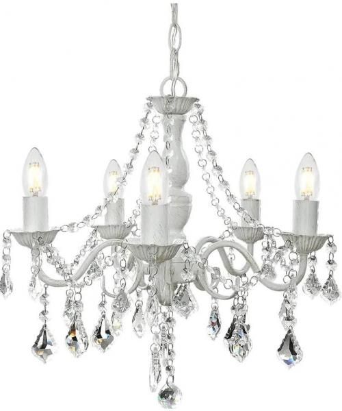 シャンデリア | シャビーシック5灯 - おうちデコ雑貨のお店Larasaraca