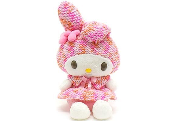 MY MELODY/マイメロディ・ぬいぐるみ・座った状態で26cm・編みぐるみ風