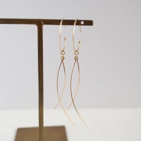 minikin]14kgf/ダブルラインピアス(イヤリング)チャーム