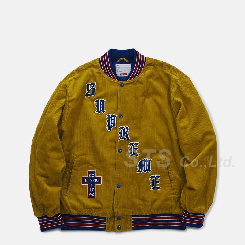 Supreme - Old English Corduroy Varsity Jacket - ParkSIDER