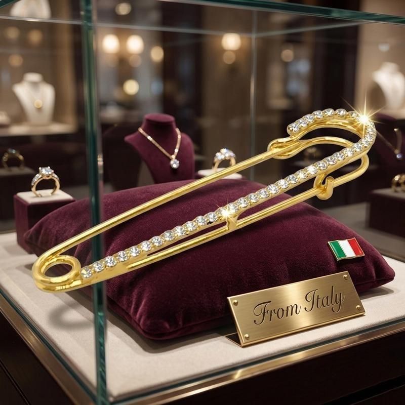 ゴールドブローチ｜安全ピン型 - LIPSTICK｜用賀のインポートセレクト