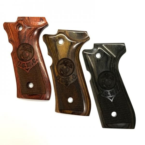アルタモント ベレッタ92FS 木製グリップ USMC マーク入りチェッカー