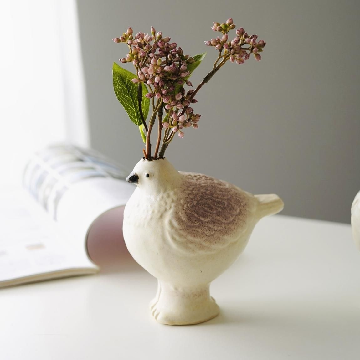 西田洋子 | YokoPottery | 鳥の花器 | オブジ | 置物 - Anchor Bridge