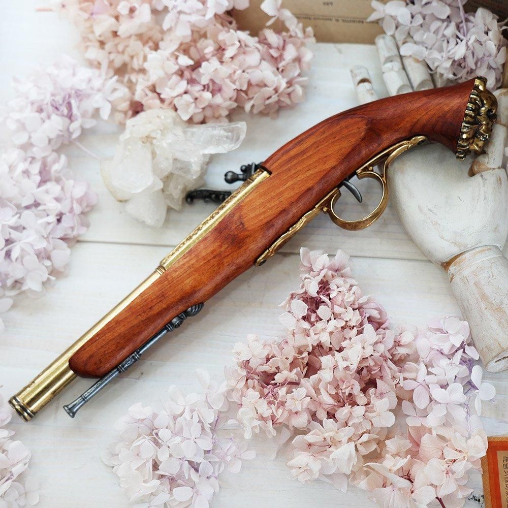 パイレーツフリントロックピストル（18世紀モデル）・金色 - 海福雑貨