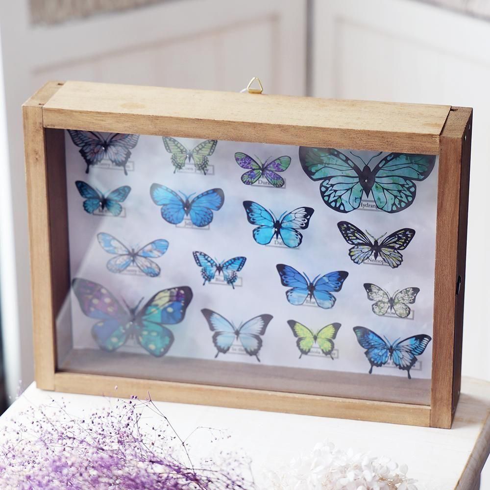 蝶標本箱オブジェ（大・青）- 海福雑貨通販部