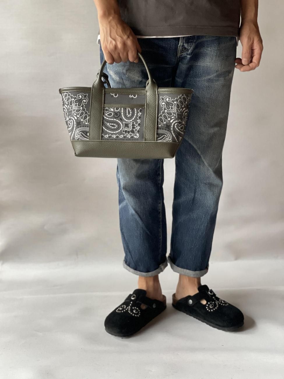 Bandana × Leather Mini Tote Bag/バンダナ×レザーミニトートバック