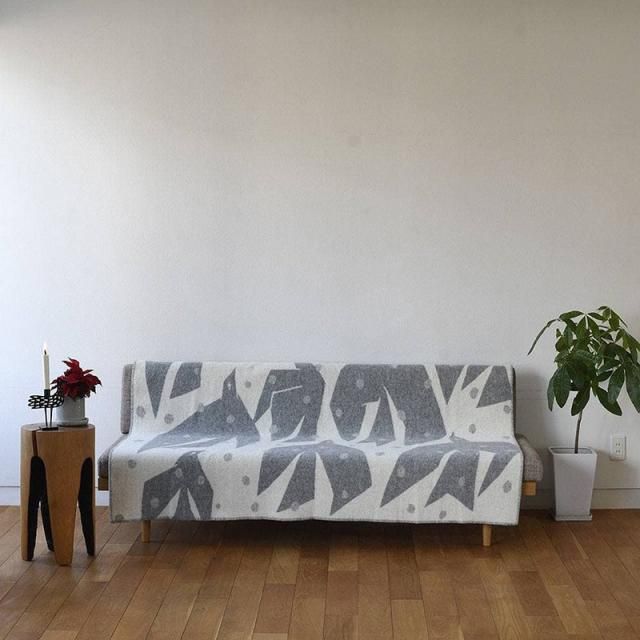 KLIPPAN（クリッパン）ウールブランケット 〈TRIP・グレー〉 シングル