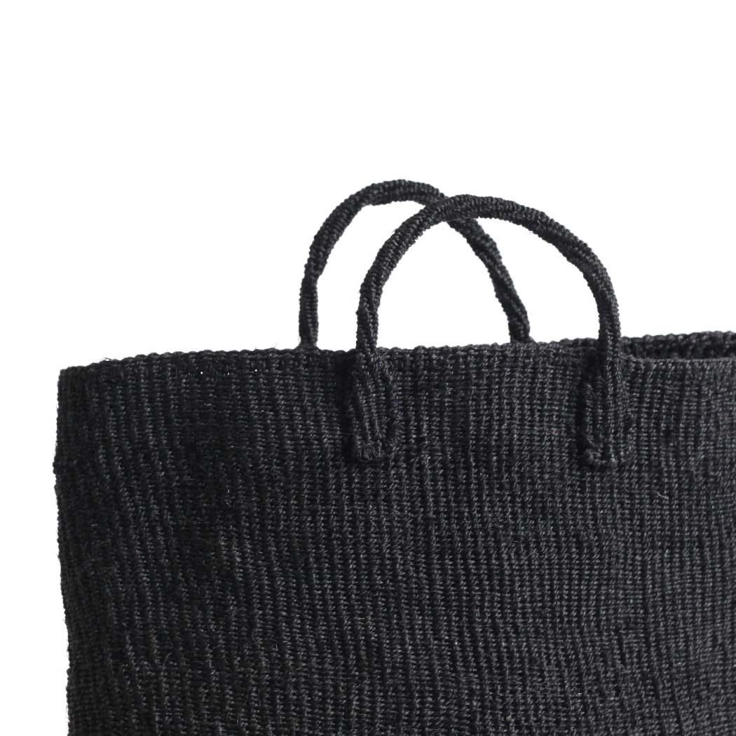 サイザル カゴバッグ 楕円L - ブラック かごバッグ