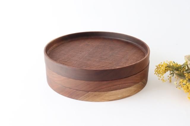 丸盆｜28cm｜ウォルナット｜堀宏治｜和食器通販｜うちる｜和食器の皿