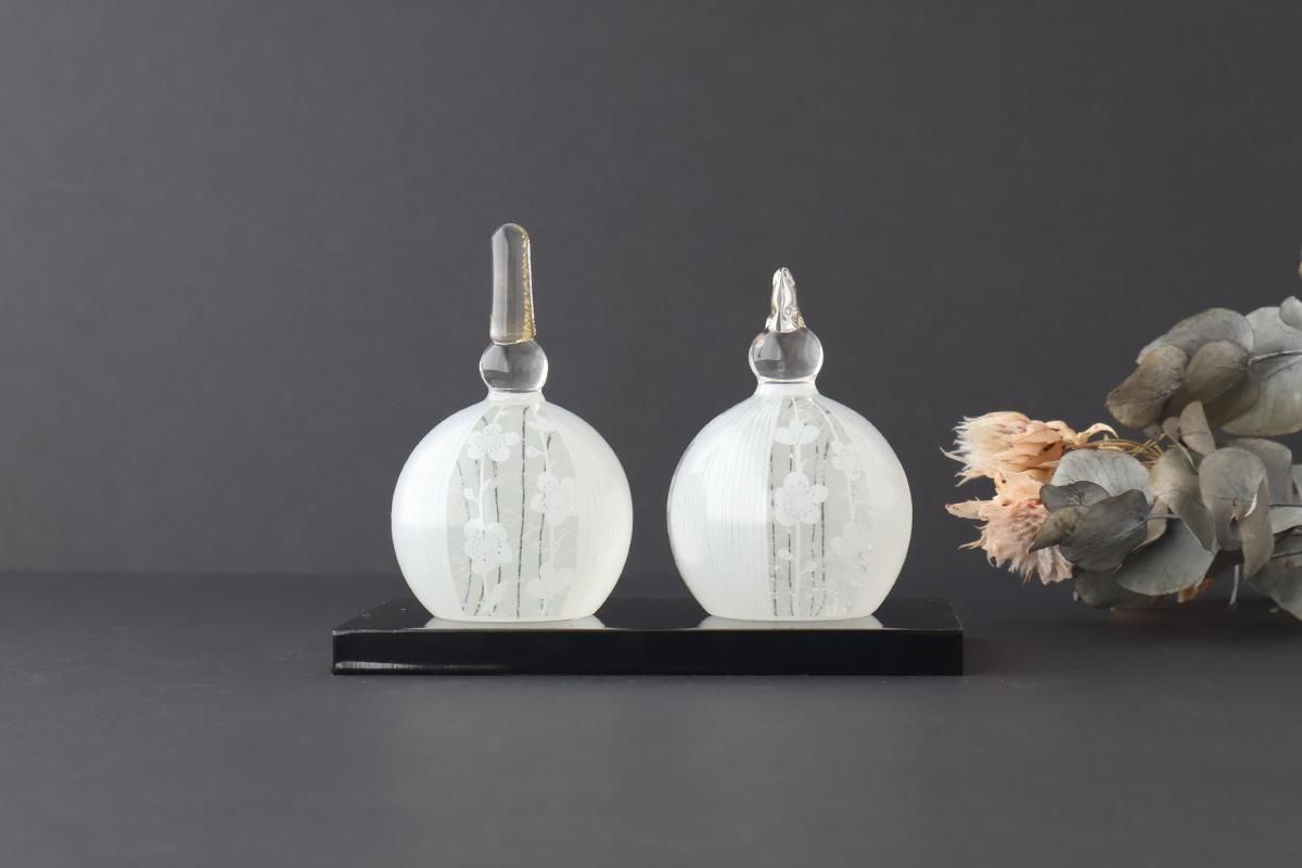 白花のお雛様｜ガラス｜金津沙矢香｜和食器通販｜うちる｜和食器の皿