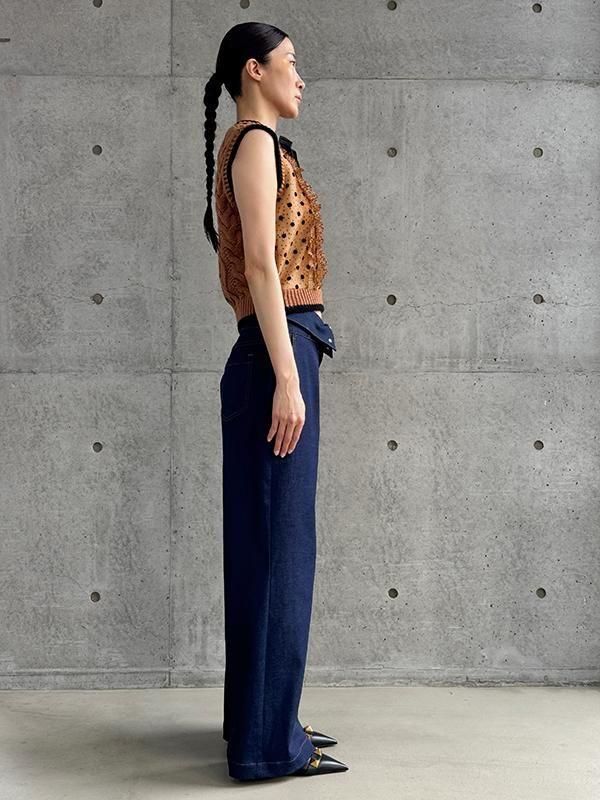 Adonisis】S25322_コルセットハイウエストワイドデニム