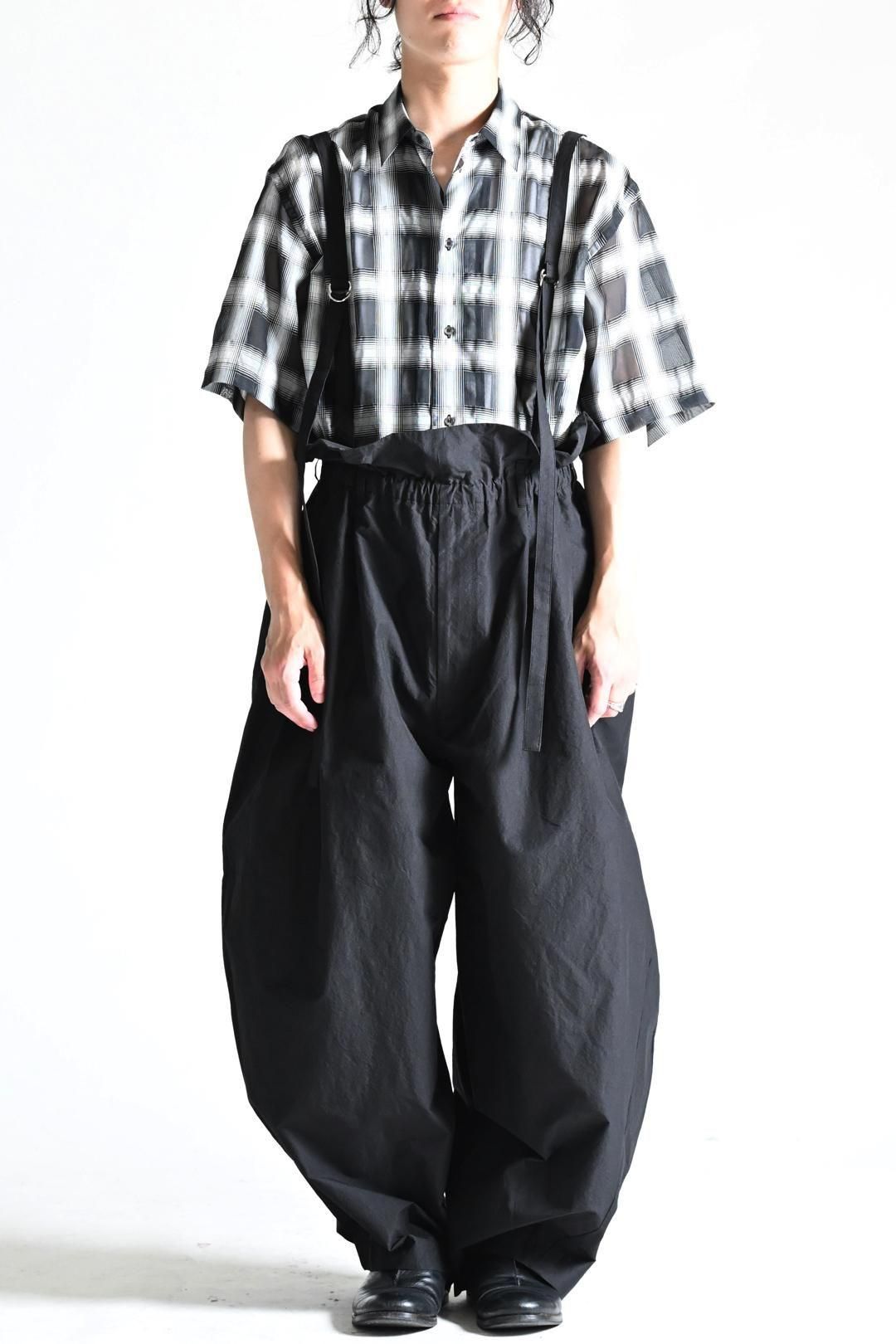 My Beautiful Landlet サスペンダービッグパンツ Black - BISHOOL