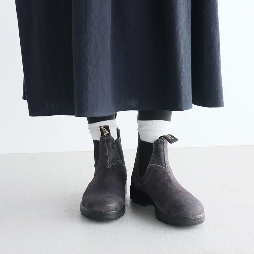 Blundstone ワックススエード サイドゴアブーツ スティールグレーの