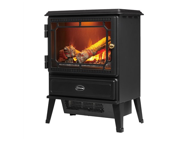 ゆらめく炎を再現、マンションにも設置できるコンパクトな電気暖炉