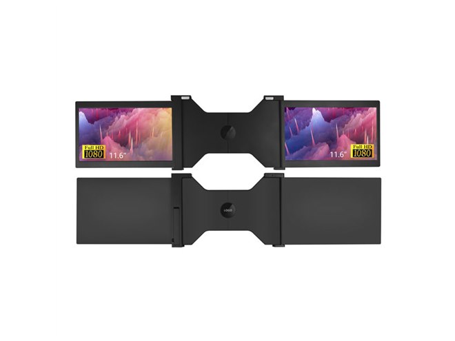 ノートPCが3画面に、11.6型の拡張モバイルデュアルディスプレイが2/1