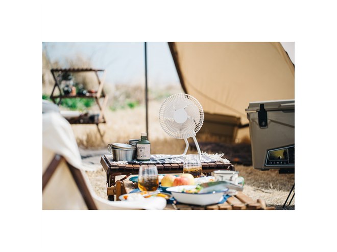 アウトドアでも使いやすい、防塵・防滴仕様のポータブル扇風機「ANDON