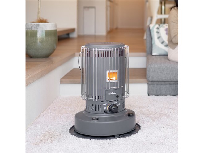 トヨトミ、高火力のラウンド型石油ストーブ「KS-67H」に新色グレー