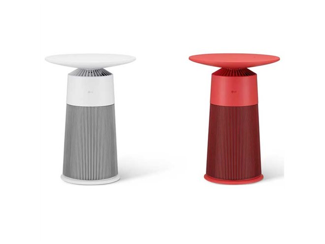 LG、テーブルやQi充電機能を備えた360度型空気清浄機「PuriCare