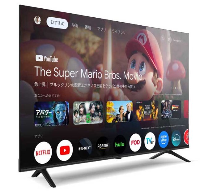 50V型4Kモデルが59,800円、スマートテレビ2025年モデルがニュース
