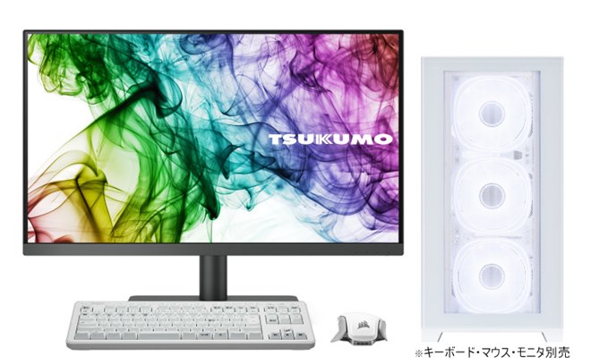 ツクモ、「Core i7-14700F」搭載で白色ミニタワーケースが特徴の
