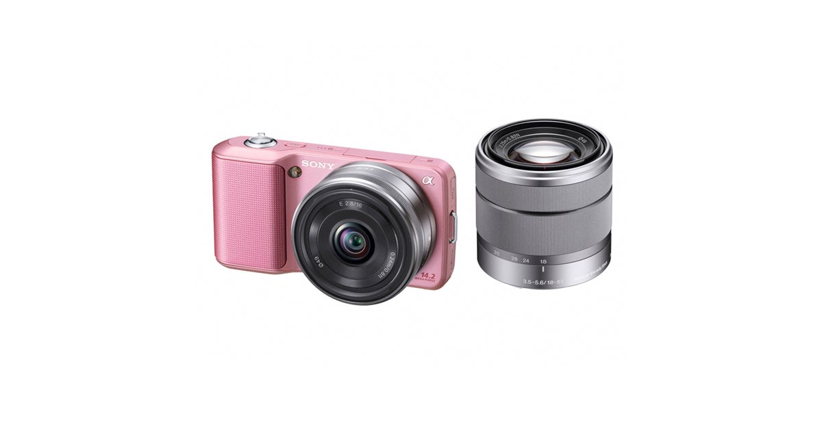 ピンクの猫 SONY NEX-5N 18-55mmレンズバッグフラッシュ Amazon.com
