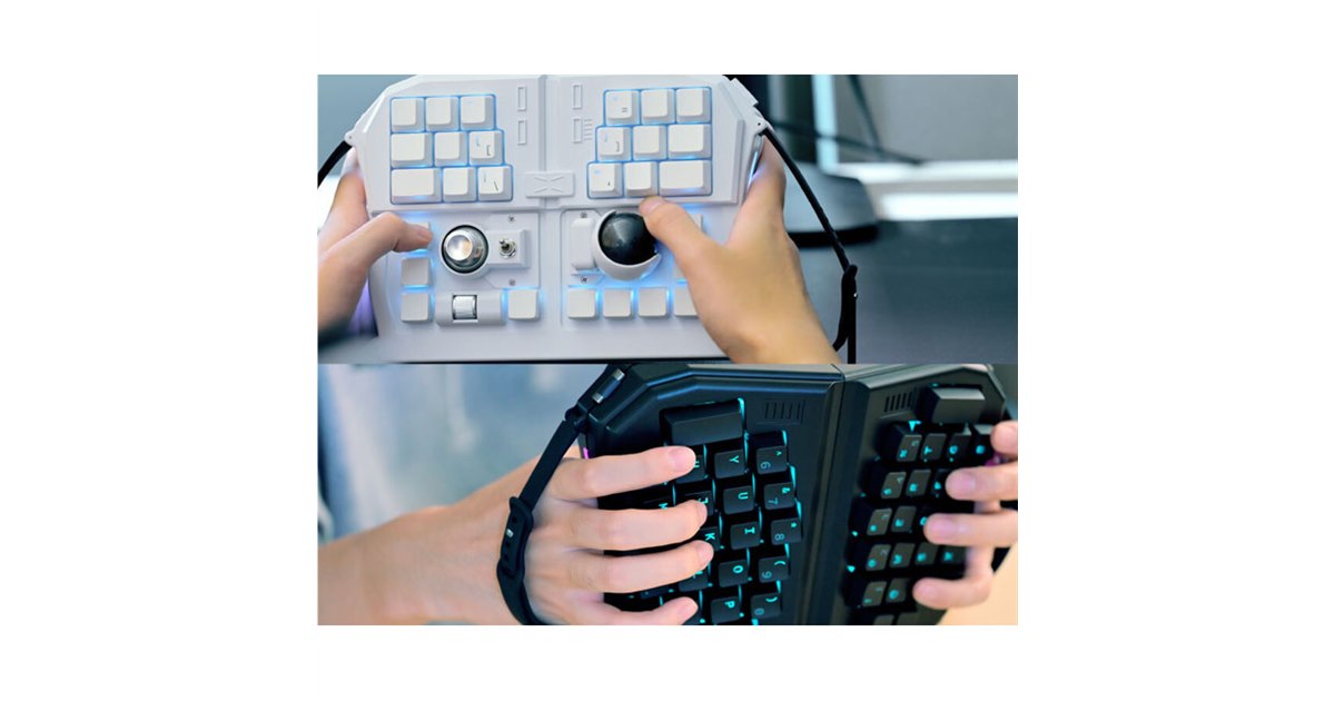 ビックカメラ、両手で握ってタイプできる変形キーボード「GrabShell