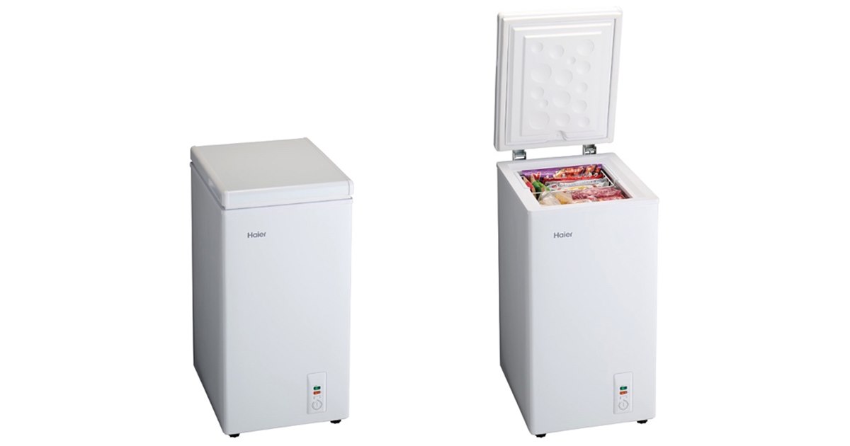 ハイアール、設置しやすい幅約44cmスリム設計の66L上開き式冷凍庫「JF