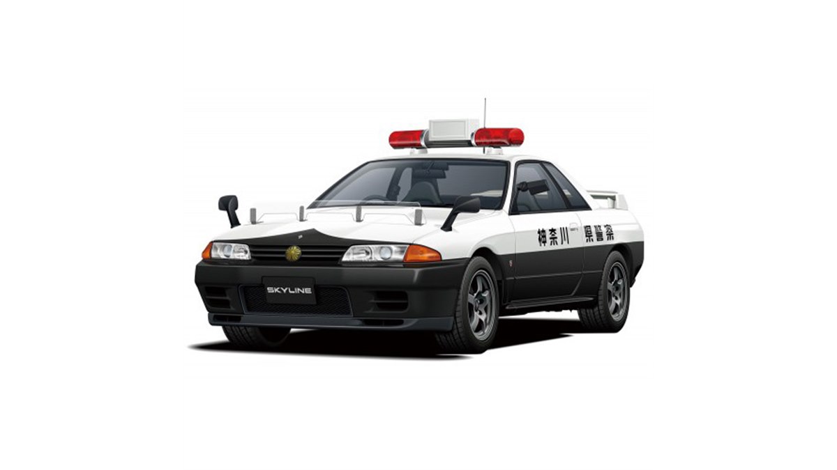 R32スカイラインGT-R パトカー」1/24模型、新規レーダーパーツ付き