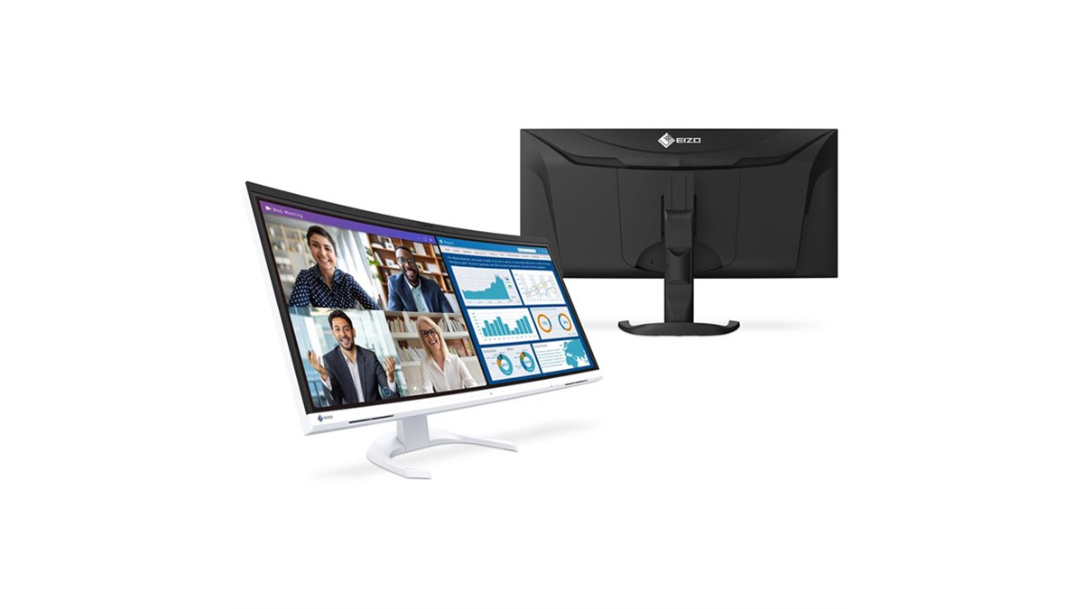EIZO、500万画素カメラ＆ノイキャンマイク内蔵34.1型曲面ディスプレイ