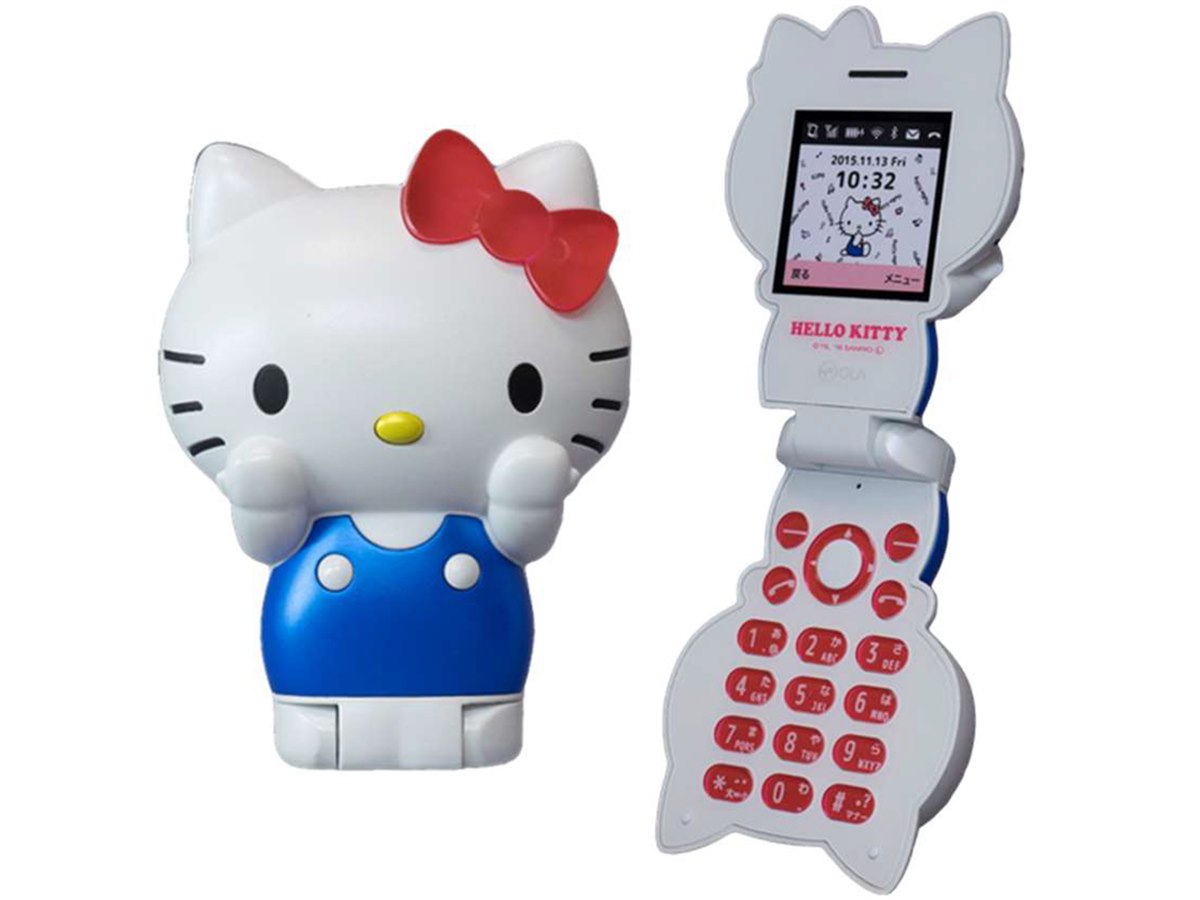 2つ折りタイプの携帯電話「ハローキティフォン」が税別12,000円で発売