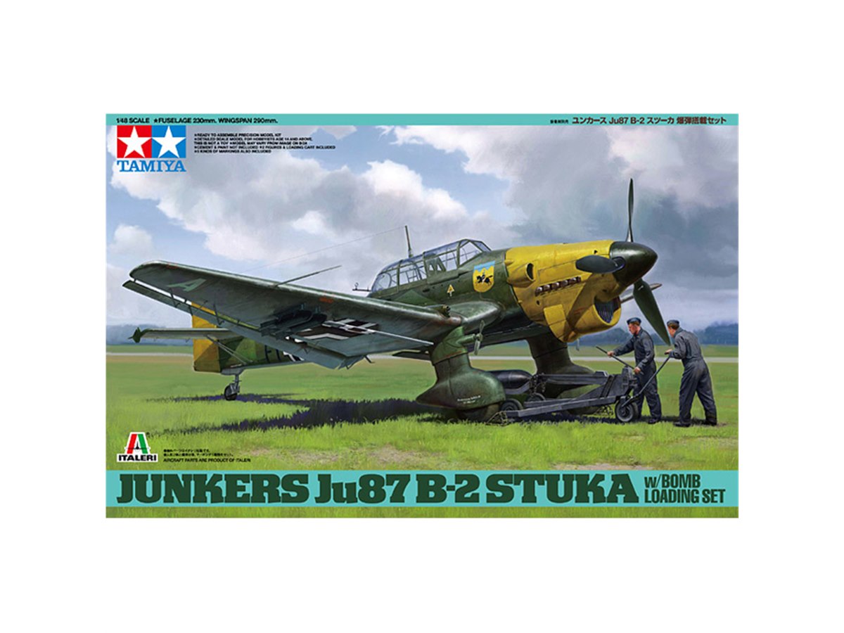 ドイツ空軍の急降下爆撃機「Ju87 B-2 スツーカ」の1/48模型、本日1/8