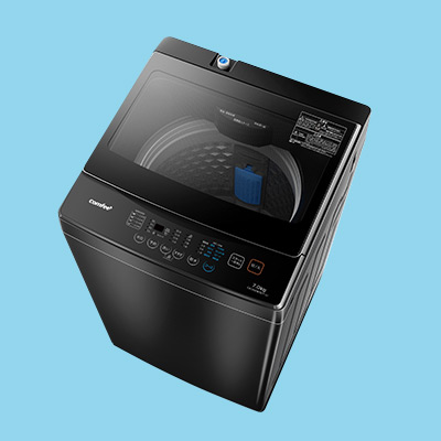 818 コンフィー ガラストップおしゃれブラック7kg洗濯機 風乾燥機能