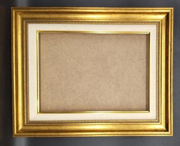 く*み様 B F6号 内側青銅色混じりの銀色と金色 油彩額縁 同種デザイン