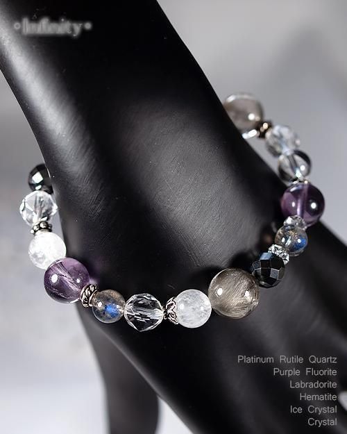 プラチナルチル×ラブラドライト】才能開花＊大人上品な天然石ミックス