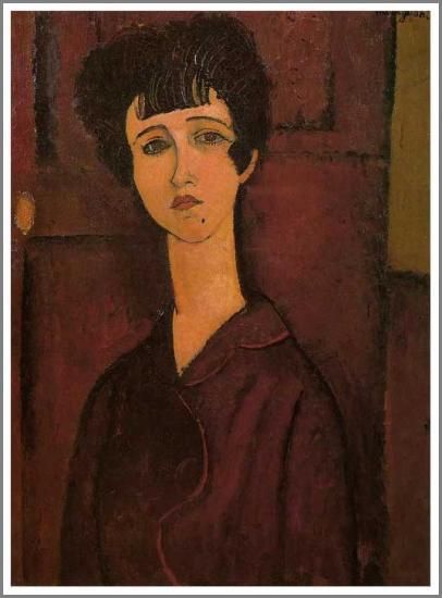 モディリアーニ【少女の肖像（ヴィクトリア）】 - 手描き 絵画（油絵
