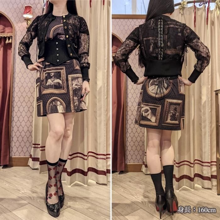 size3即納可能】ジャガードミニコルセット(ブラック) - 【公式