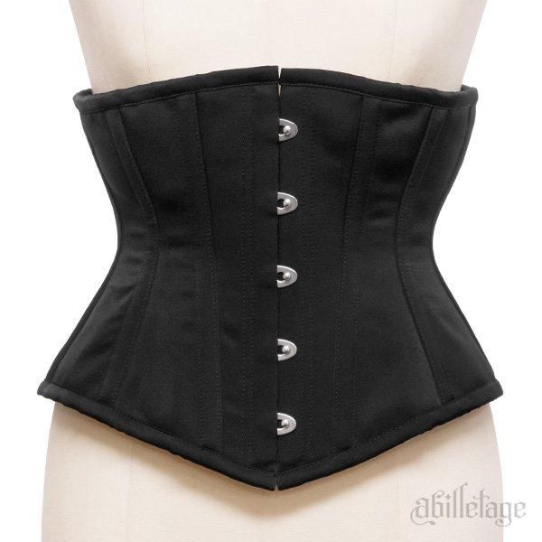 size2即納可能】ベーシックサテンショートコルセット（ブラック