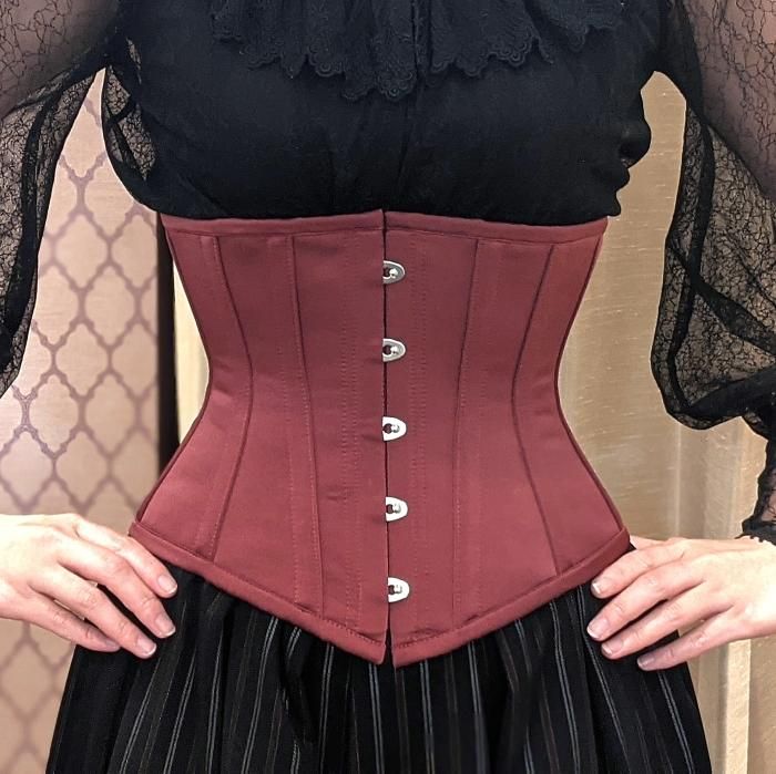 受注生産】ベーシックサテンショートコルセット（ボルドー） - 【公式