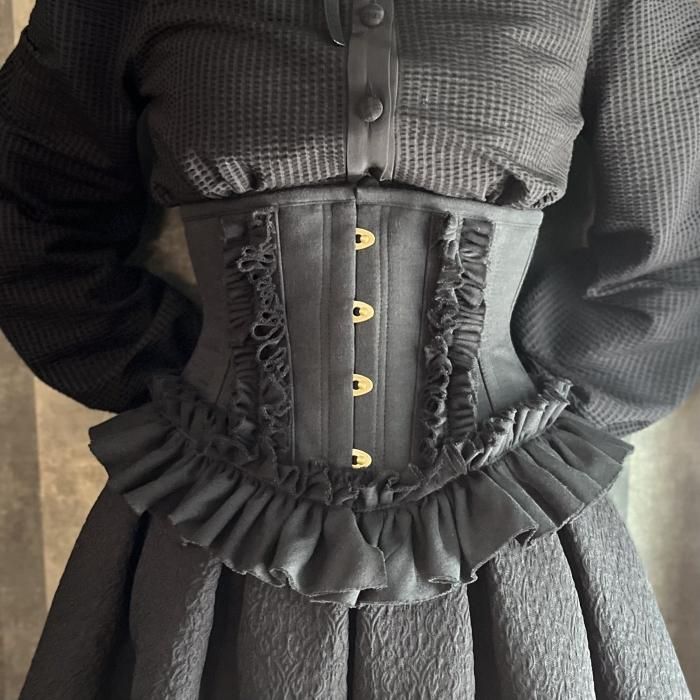 受注生産】ガーゼフリルミニショートコルセット（ブラック） - 【公式