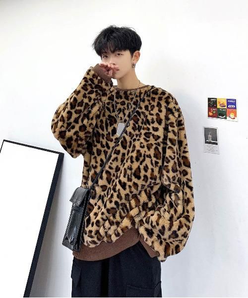 neos/ネオス】ヒョウ柄 ファー トレーナー○ - メンズファッション SPADE