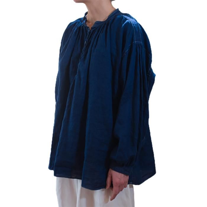 ŠP（エシュペー）インディゴリネンブラウス ＃BLUE - リントータル